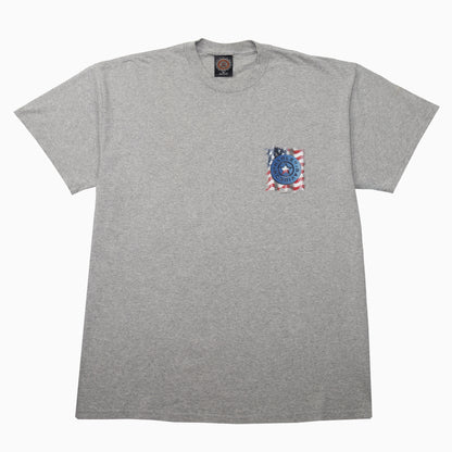 Graues Vintage Harley Davidson T-SHIRT mit kleinem Logo auf der Brust in Grösse XL