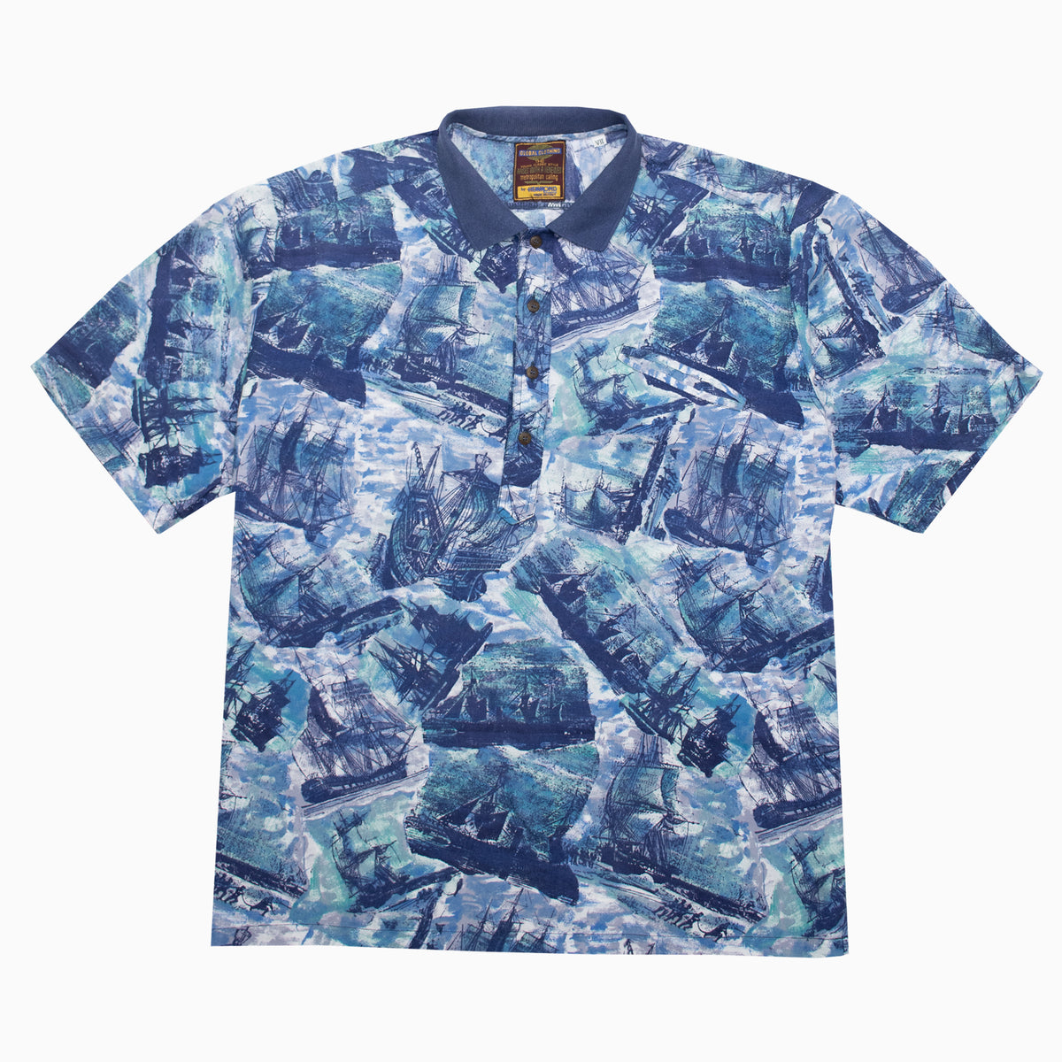 Vintage Hemmond Sailing Pattern Short Sleeve Shirt XL – Detailansicht