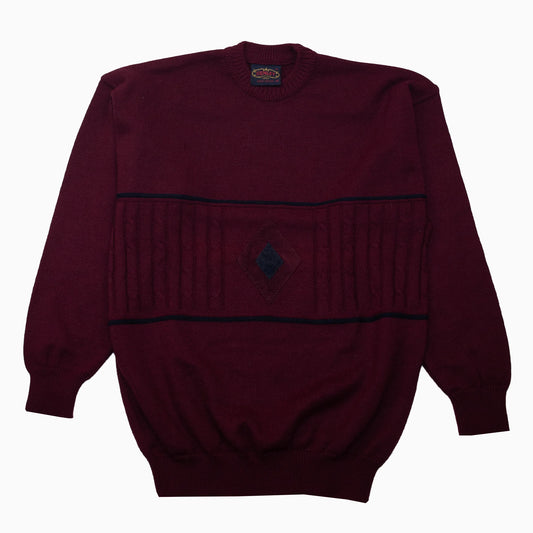 Vintage 90s Henley Knit Jumper M