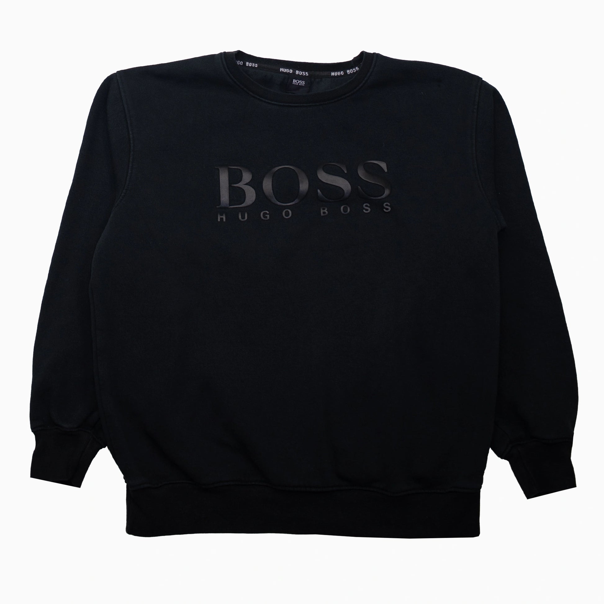 Schwarzes Hugo Boss Sweatshirt mit großem Logo in Größe M – Vorderansicht