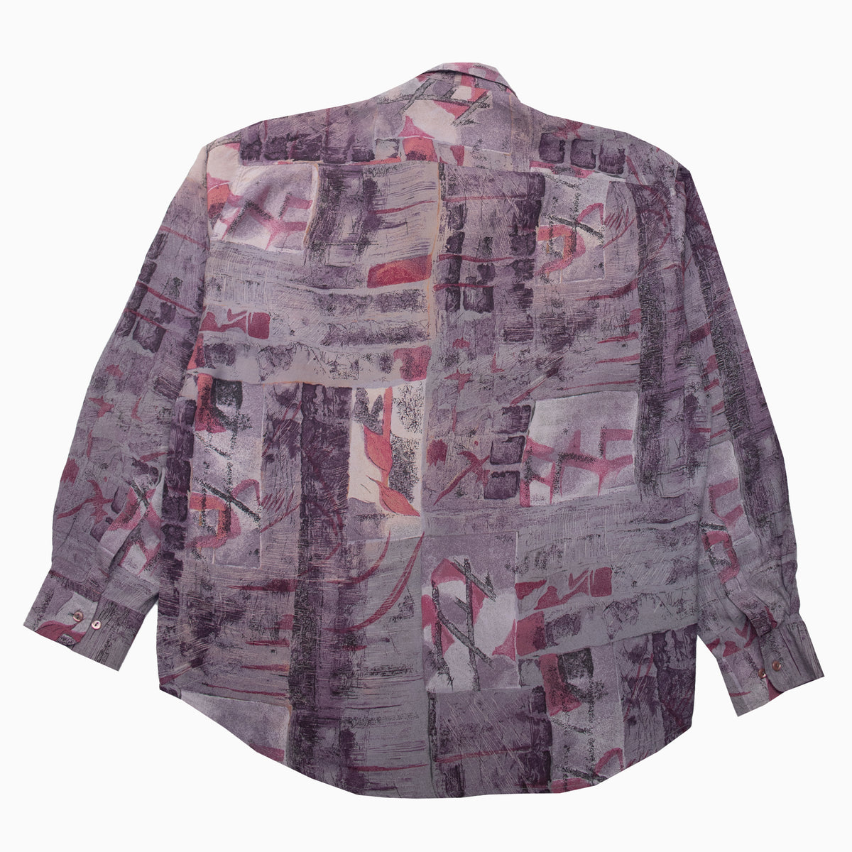Vintage Jean Bernard Crazy Pattern Purple Shirt XL