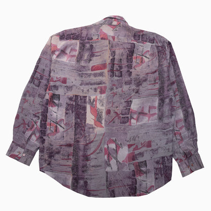 Vintage Jean Bernard Crazy Pattern Purple Shirt XL