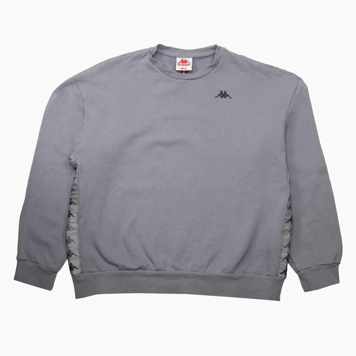 Graues Kappa Sweatshirt mit Tape Logo in Größe M – Vorderseite
