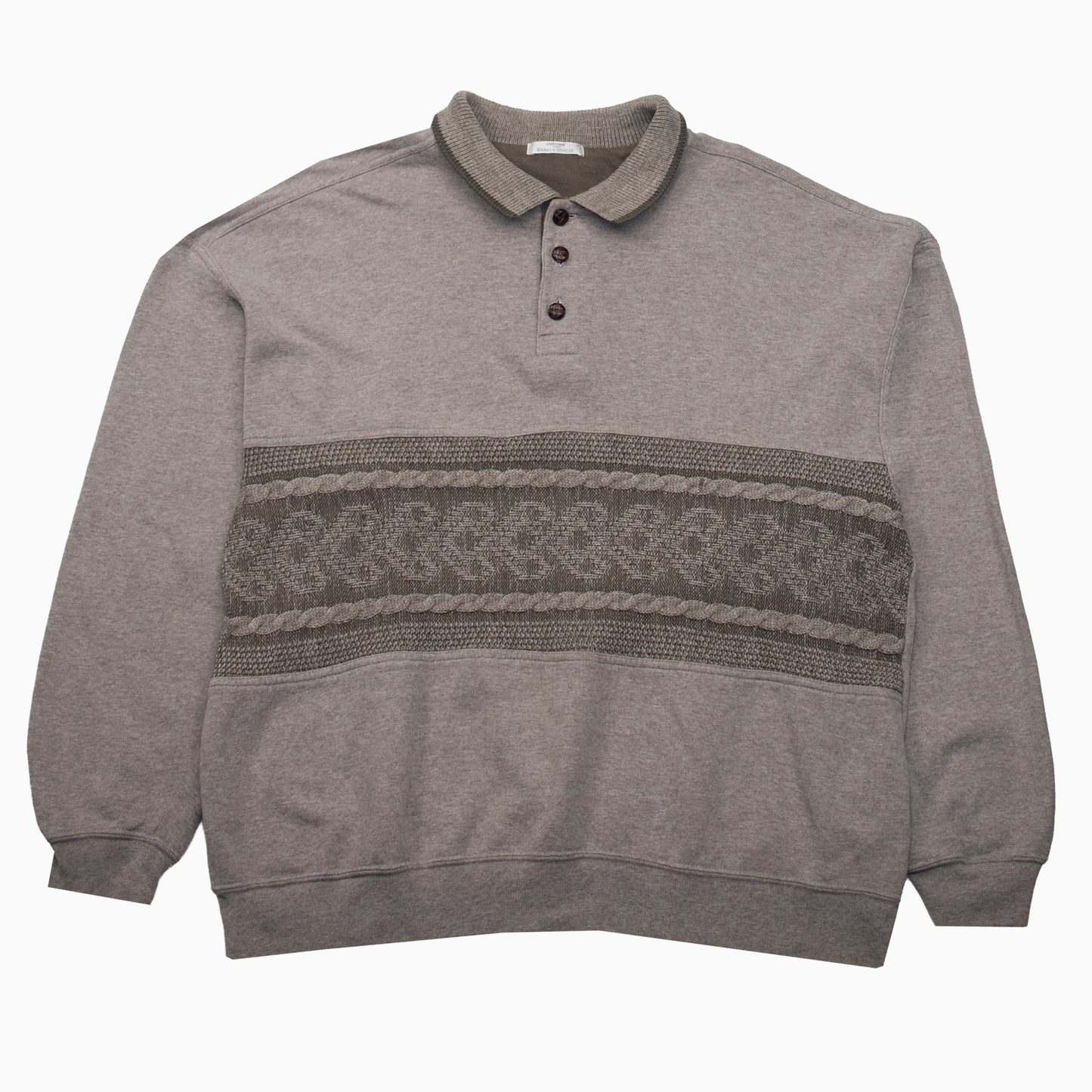 Vintage 90s St.Michael Marks & Spencer Braid Pattern Sweater XL
