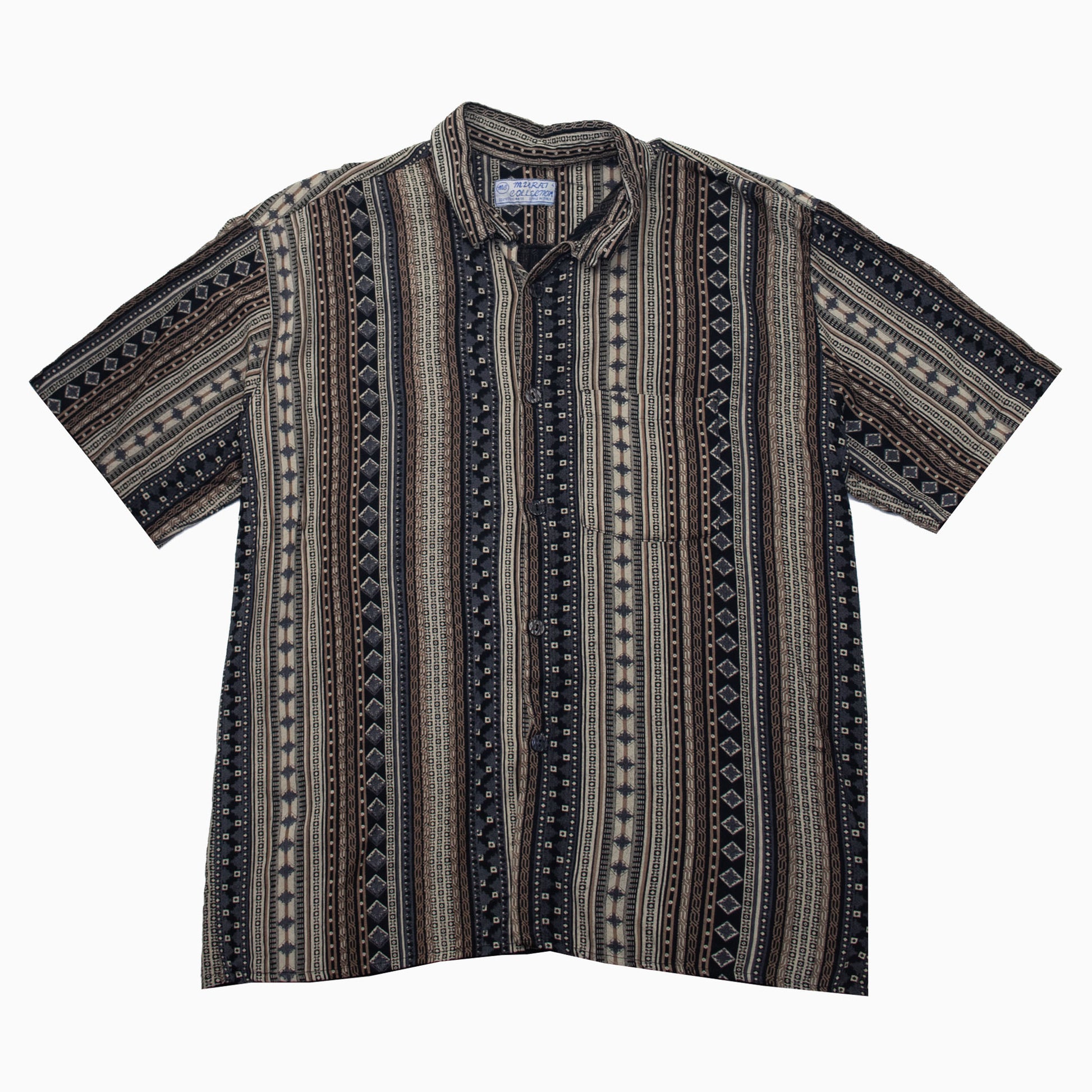 Vintage 90s Murat Collection Style In Italy Pattern Short Sleeve Shirt L