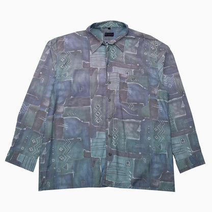 Vintage 90s Nick Taylor Crazy Pattern Shirt XXL