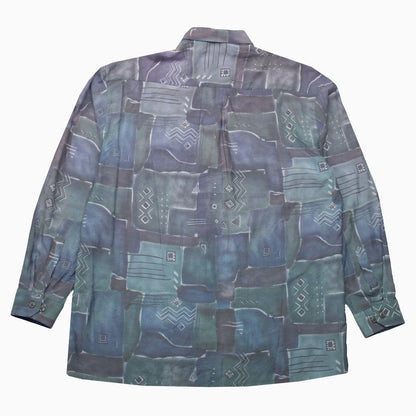 Vintage 90s Nick Taylor Crazy Pattern Shirt XXL
