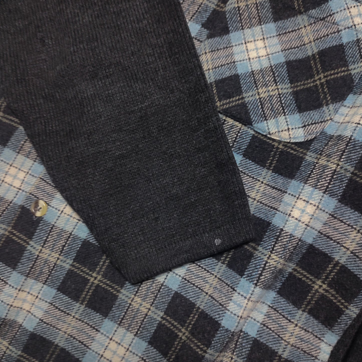 Vintage 90s Oncle Tom Nature Checkered Knit Flannel Shirt M