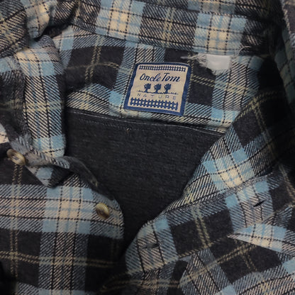 Vintage 90s Oncle Tom Nature Checkered Knit Flannel Shirt M