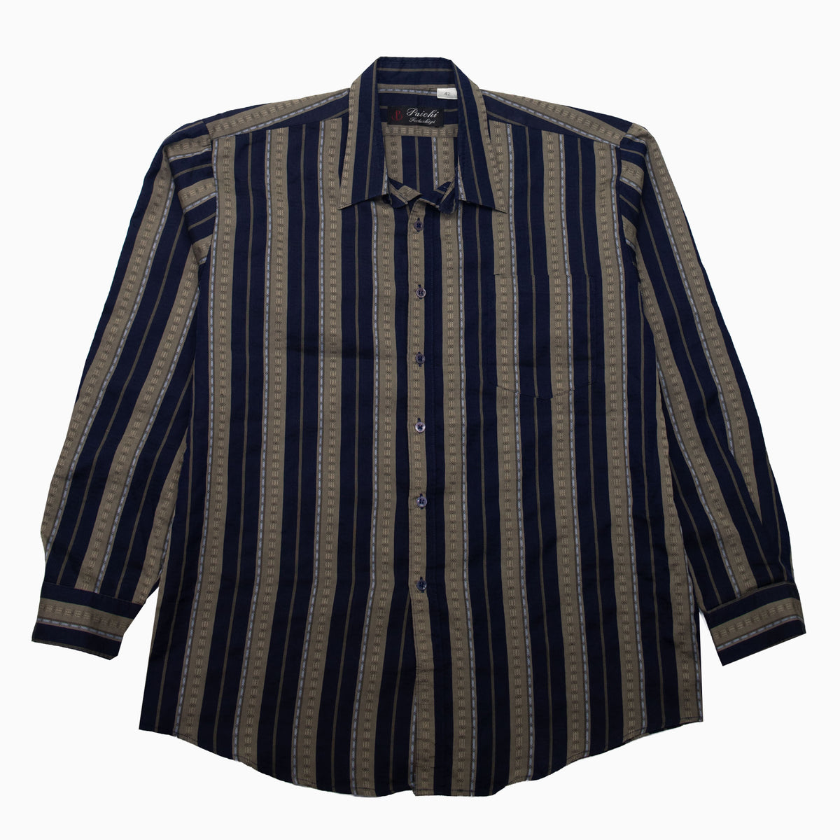 Vintage 90s Paichi Striped Shirt L