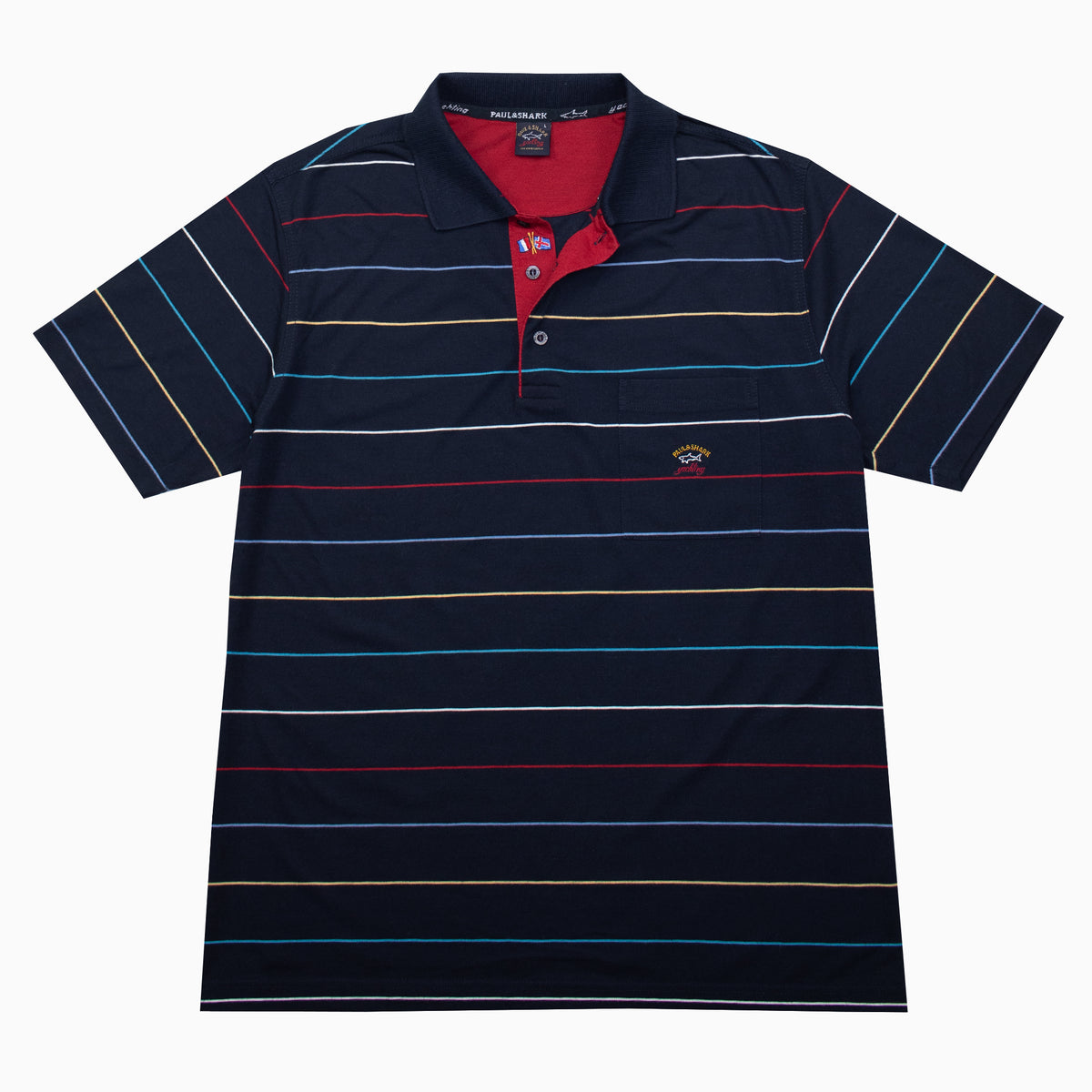 Vintage Paul & Shark Striped Poloshirt M – Detailansicht