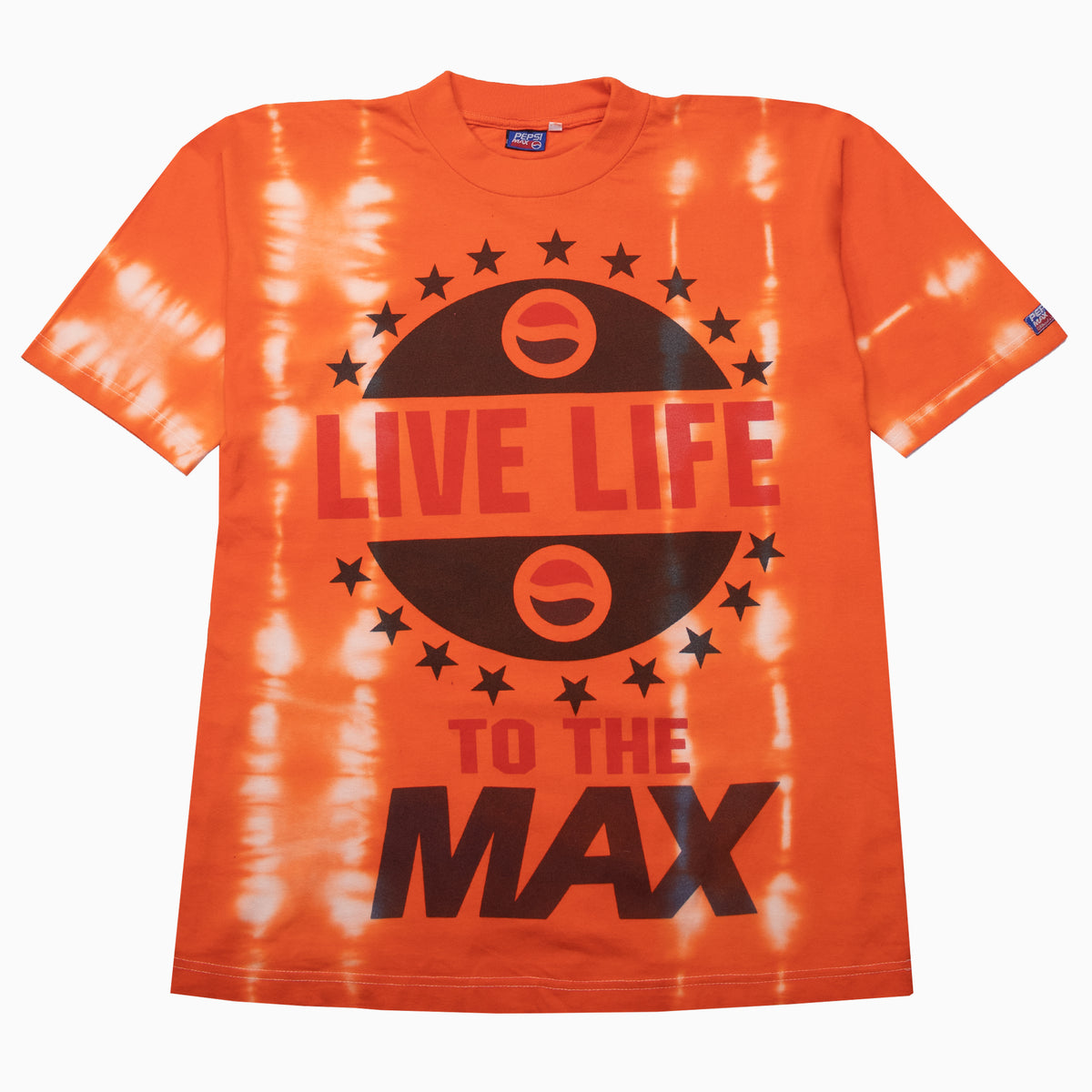 Vintage 90s Pepsi Live Life to the Max T-Shirt orange Grösse L