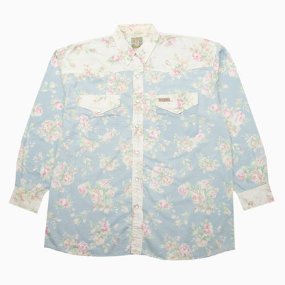 Vintage Plantation Roses Pattern Shirt L – Detailansicht