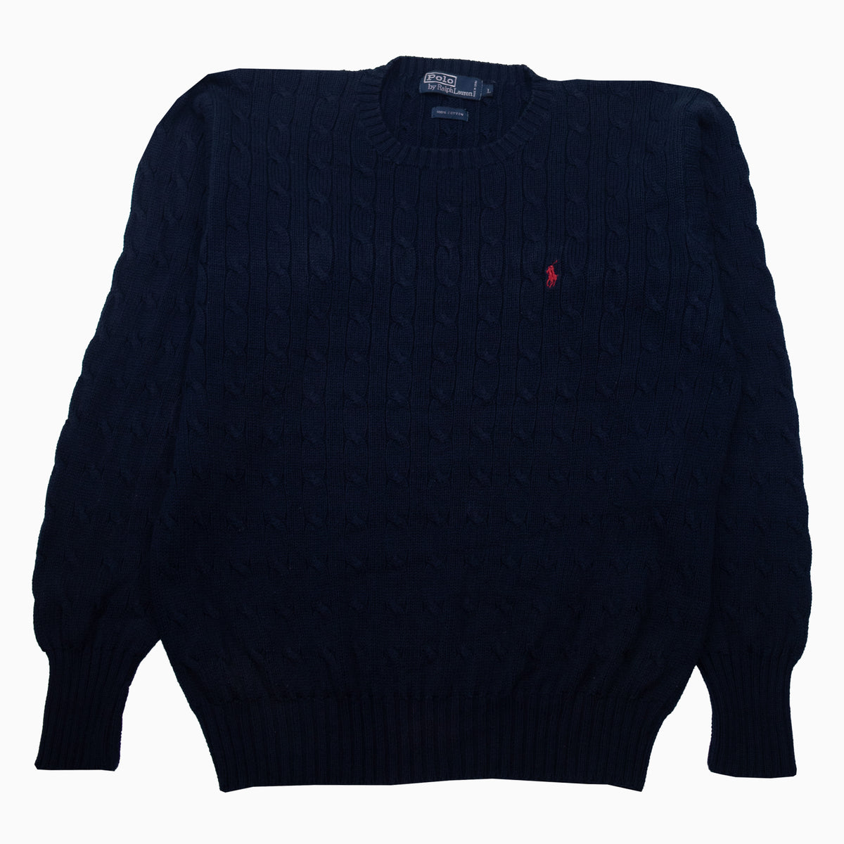 Ralph Lauren Polo 100 % Cotton Cable Knit Jumper L