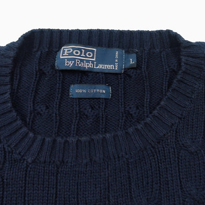 Ralph Lauren Polo 100 % Cotton Cable Knit Jumper L