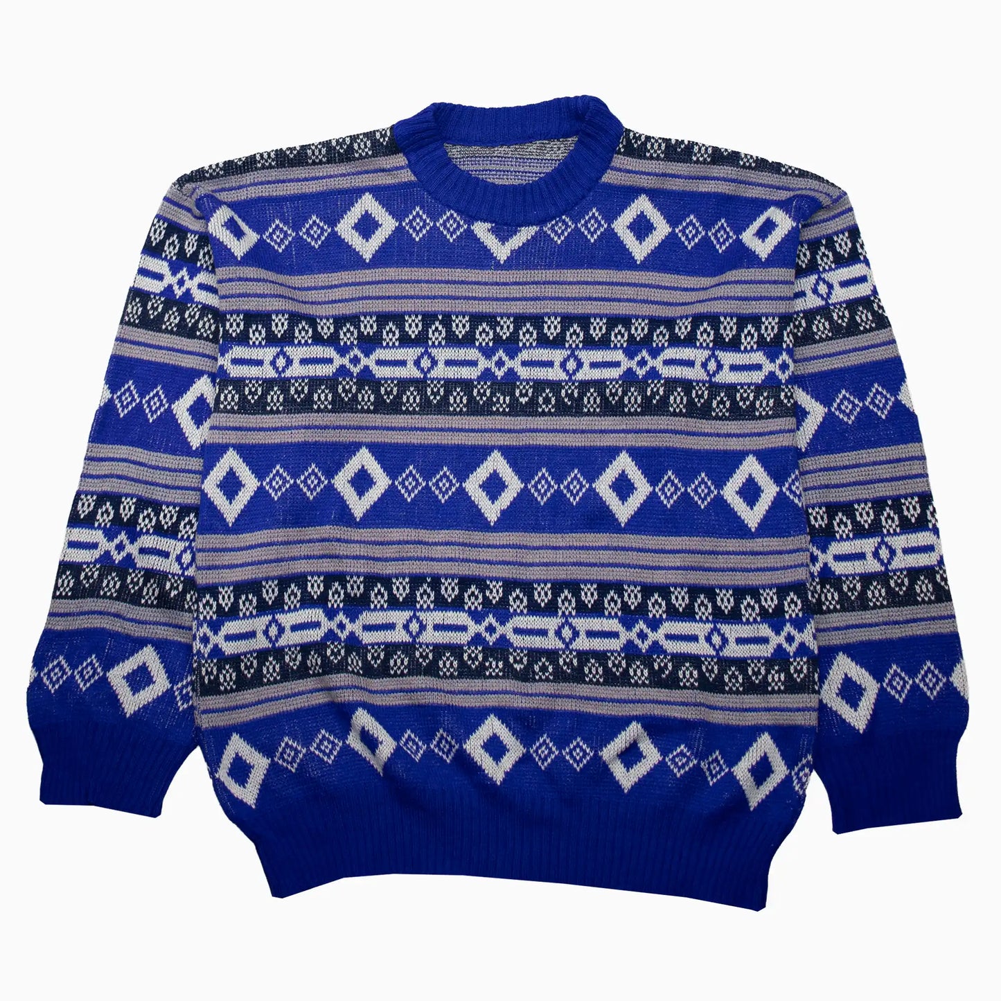 Vintage Diamond Pattern Knit Jumper L