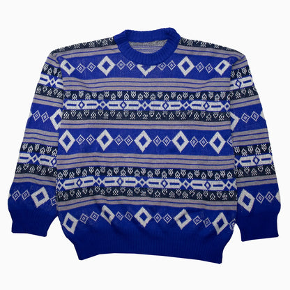 Vintage Diamond Pattern Knit Jumper L