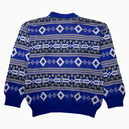 Vintage Diamond Pattern Knit Jumper L