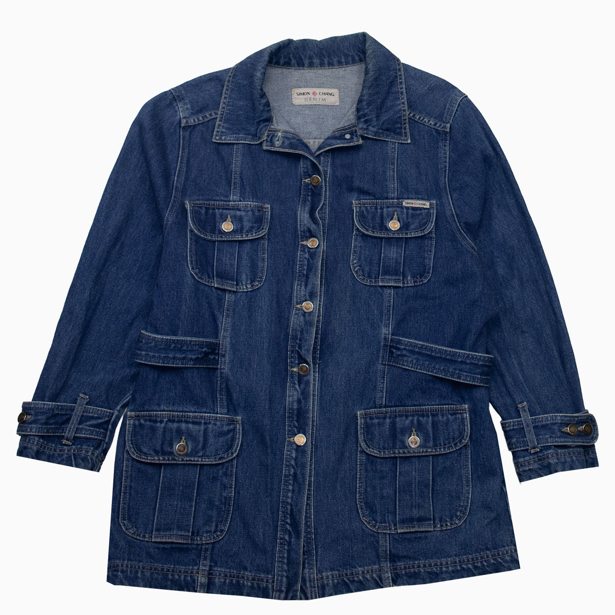 Vintage 90s Simon Chong Denim Parka XL