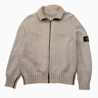 Vintage Y2K Stone Island Heavyweight Full-Zip Knit Cardigan L