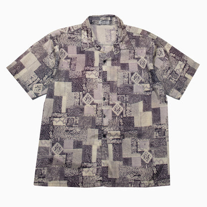 Vintage 90s 100 % Thai Silk Short Sleeve Shirt L