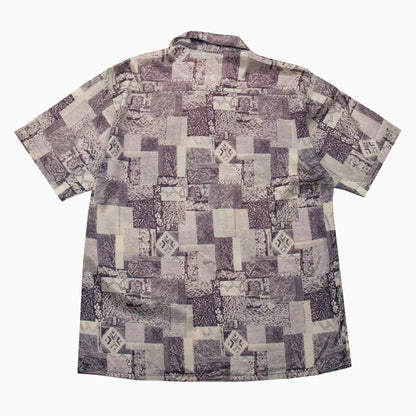 Vintage 90s 100 % Thai Silk Short Sleeve Shirt L