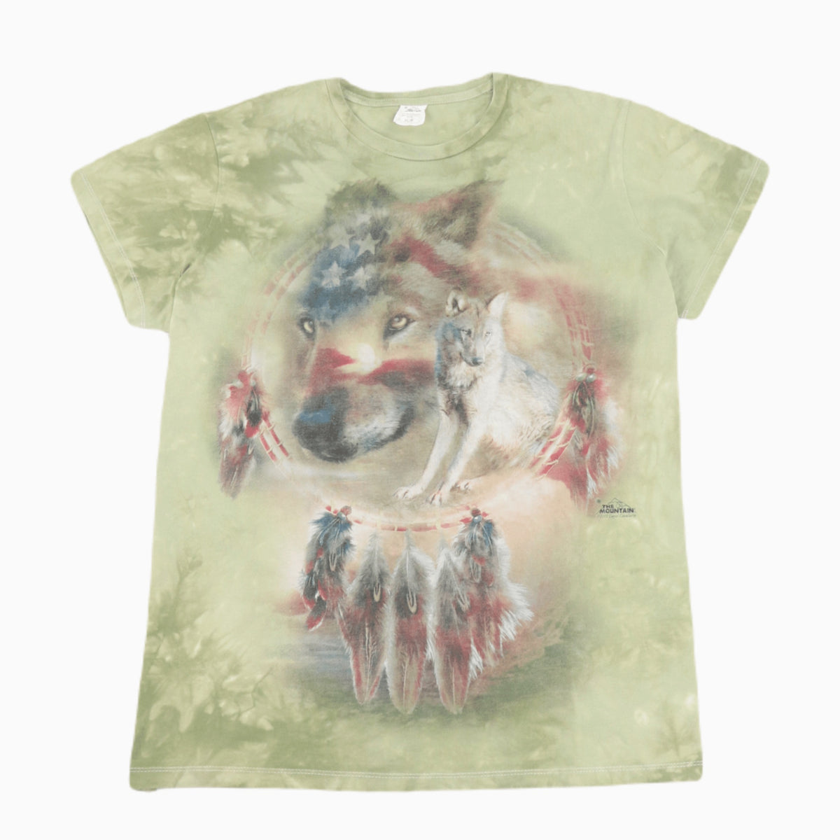 Vintage The Mountain Tie Dye T-Shirt in Oliv
