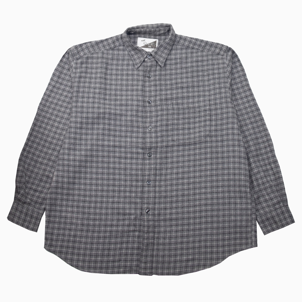 Vintage 90s Top Quality Ckeckered Flannel Shirt XXL – Detailansicht