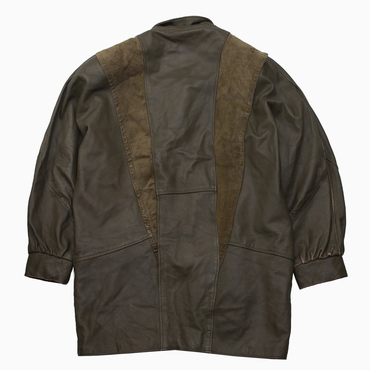 Vintage 80s Midi Leather Coat Größe L hinten