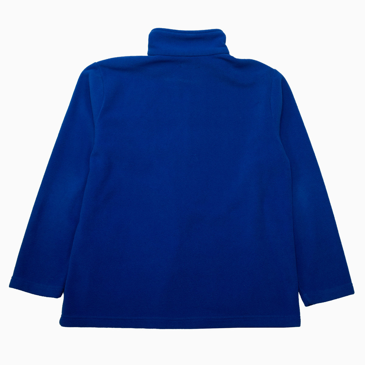 Blaue Baldini-Sport-Fleecejacke mit Stehkragen und einfarbiger Rückseite – Rückansicht.