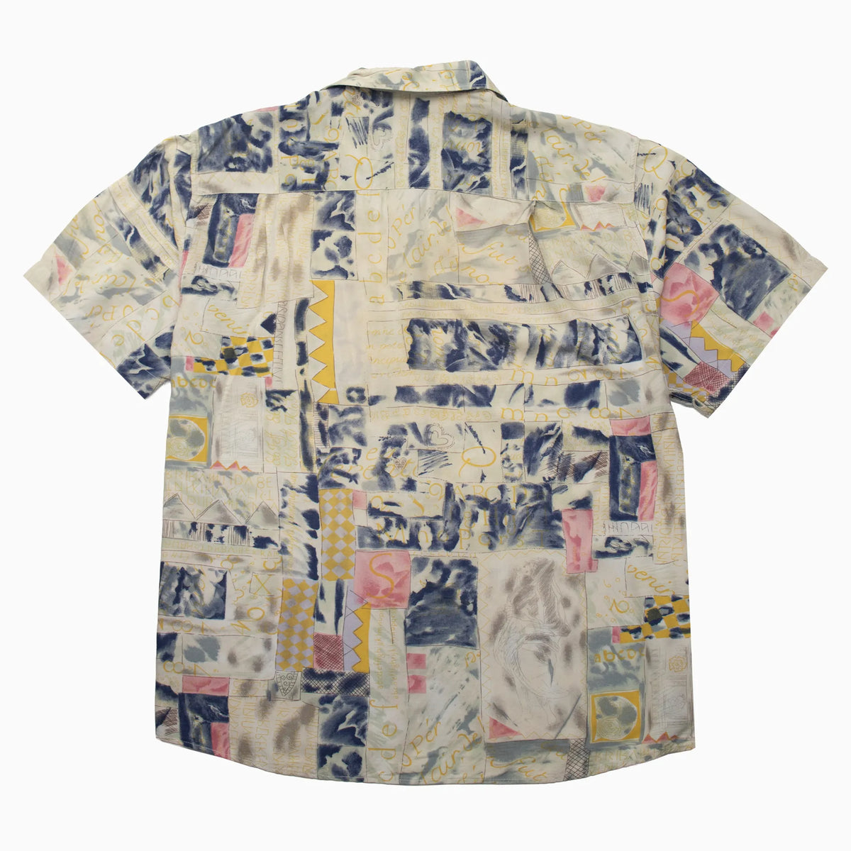 Vintage 90s Carissimo Crazy Pattern Kurzarmhemd in Größe XL – Rückansicht