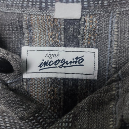 Vintage 90s Incognito Flanellhemd in Grau – Detailansicht