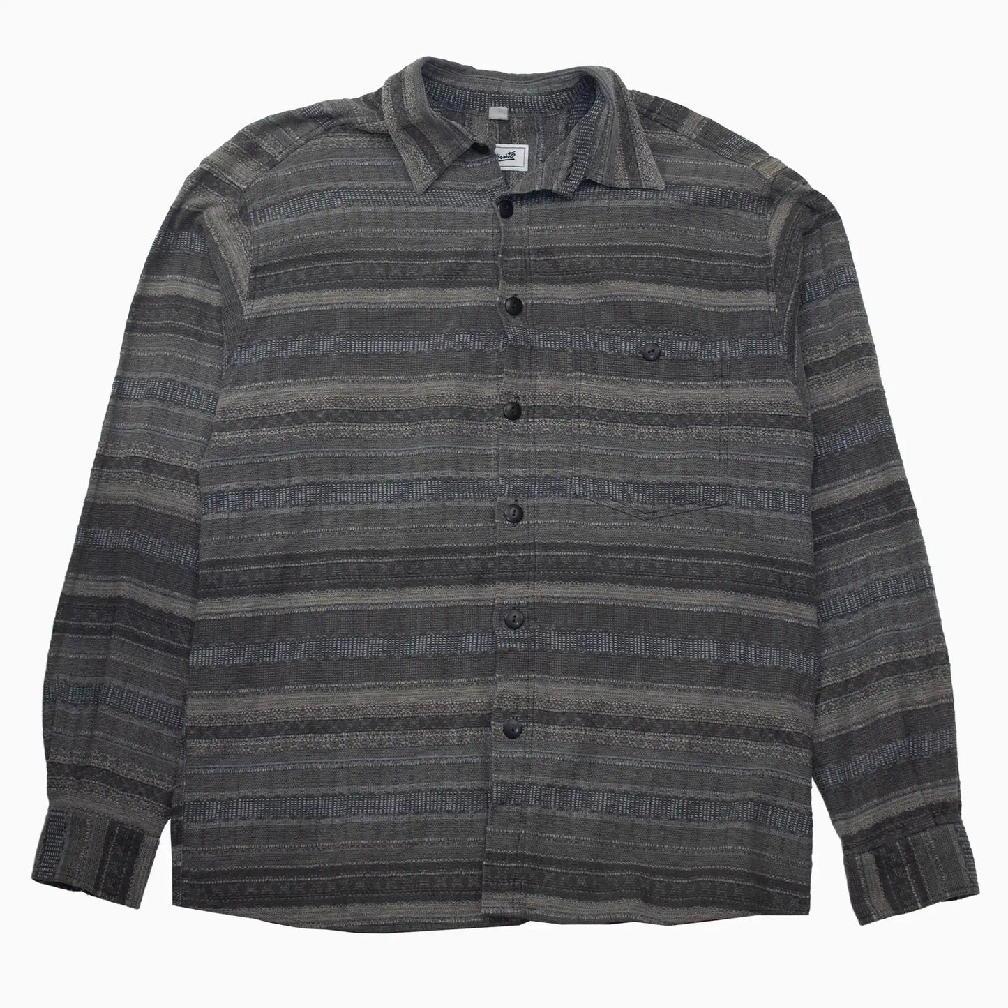 Vintage 90s Incognito Flanellhemd in Grau in Größe XL – Vorderansicht