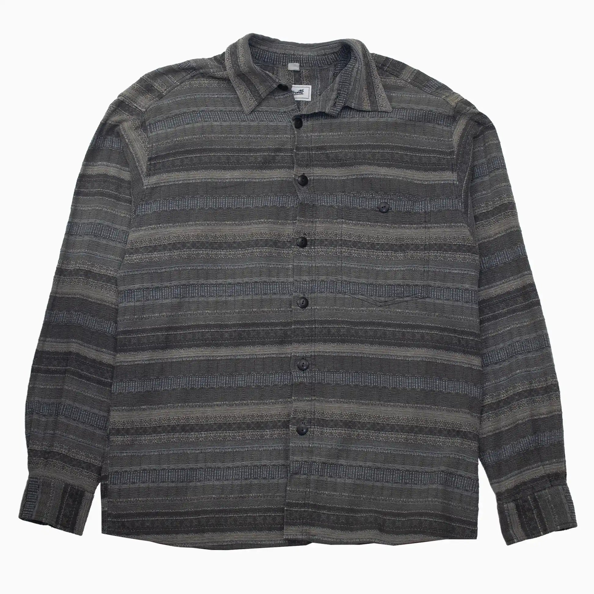 Vintage 90s Incognito Flanellhemd in Grau in Größe XL – Vorderansicht