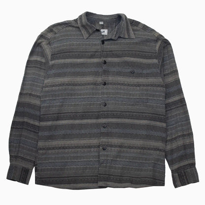Vintage 90s Incognito Flanellhemd in Grau in Größe XL – Vorderansicht
