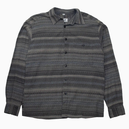 Vintage 90s Incognito Flanellhemd in Grau in Größe XL – Vorderansicht