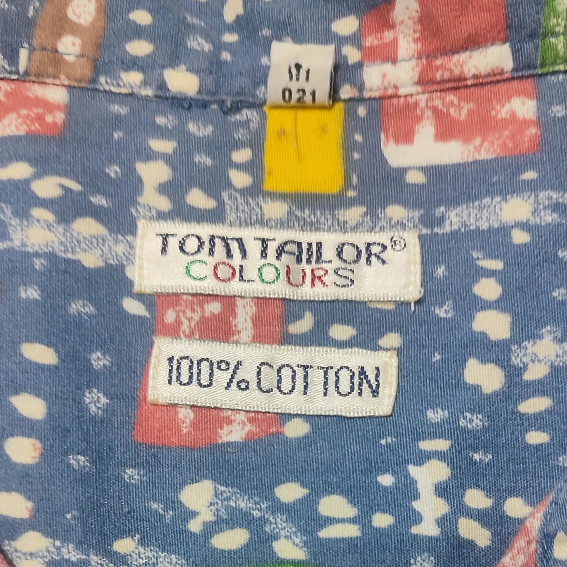 Vintage 90s Tom Tailer Colours Baumwollhemd – Detailansicht