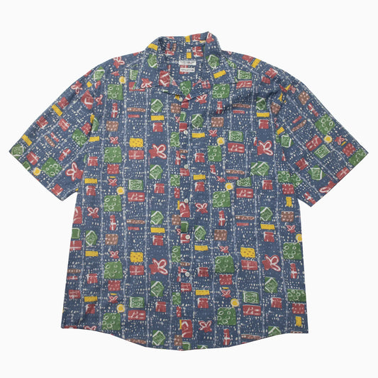 Vintage 90s Tom Tailer Colours Baumwollhemd in Größe XXL – Vorderansicht