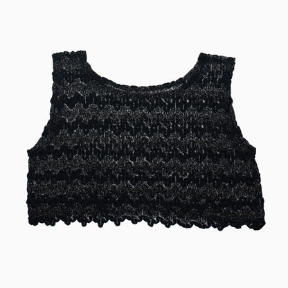 Vintage 90s Sheer Crochet Crop Top S – Rückansicht