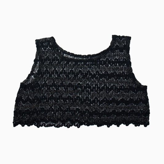 Vintage 90s Sheer Crochet Crop Top S