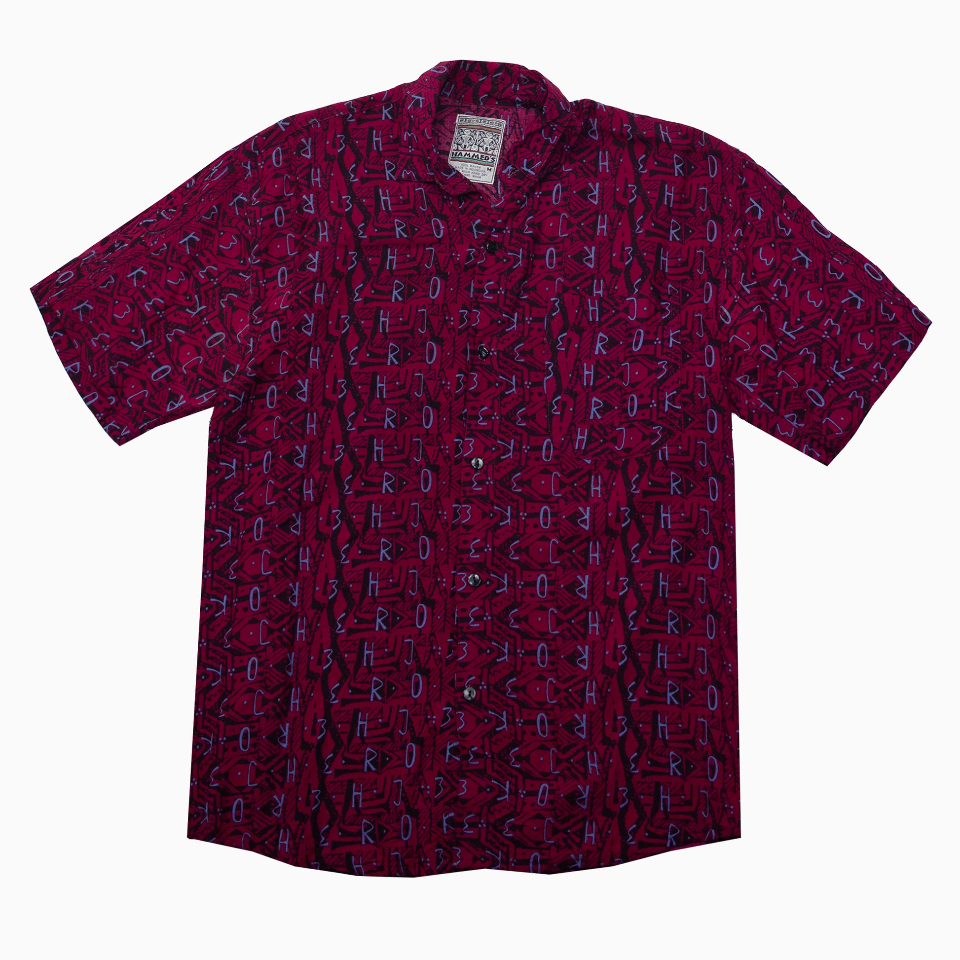 Vintage 90s crazy pattern short sleeve shirt in size M