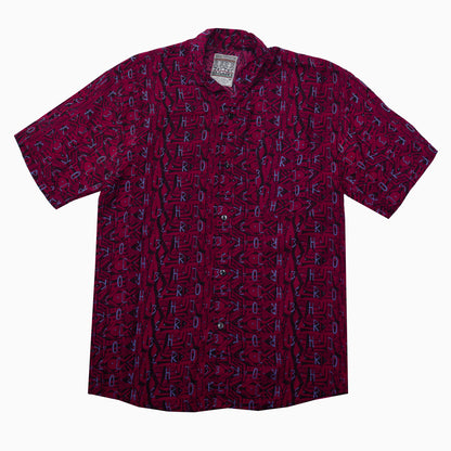 Vintage 90s crazy pattern short sleeve shirt in size M