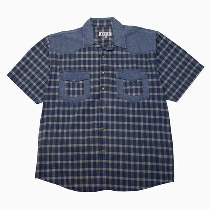 Vintage 90s Life Checkered Short Sleeve Shirt XL