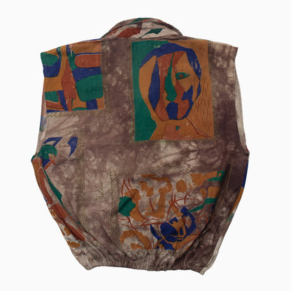Vintage 90s Vahdet Crazy Pattern Crop Top S