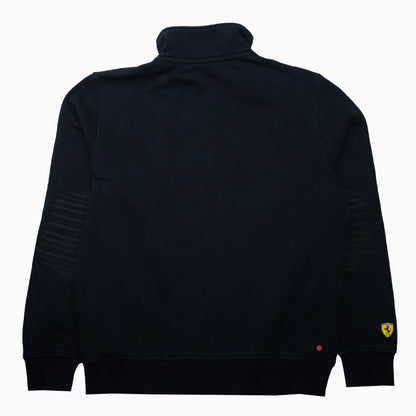 Schwarze Vintage Y2K Puma Ferrari Zip-Sweatjacke in Größe L – Rückansicht
