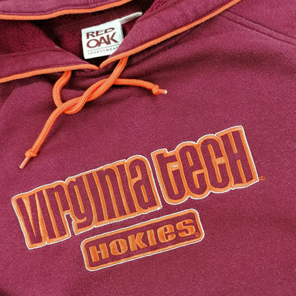 Vintage Red Oak Virginia Tech Hokies Oversize  Hoodie - Alleycat Stardust