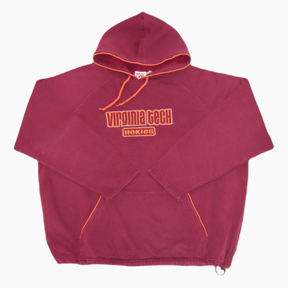 Vintage Red Oak Virginia Tech Hokies Oversize  Hoodie - Alleycat Stardust