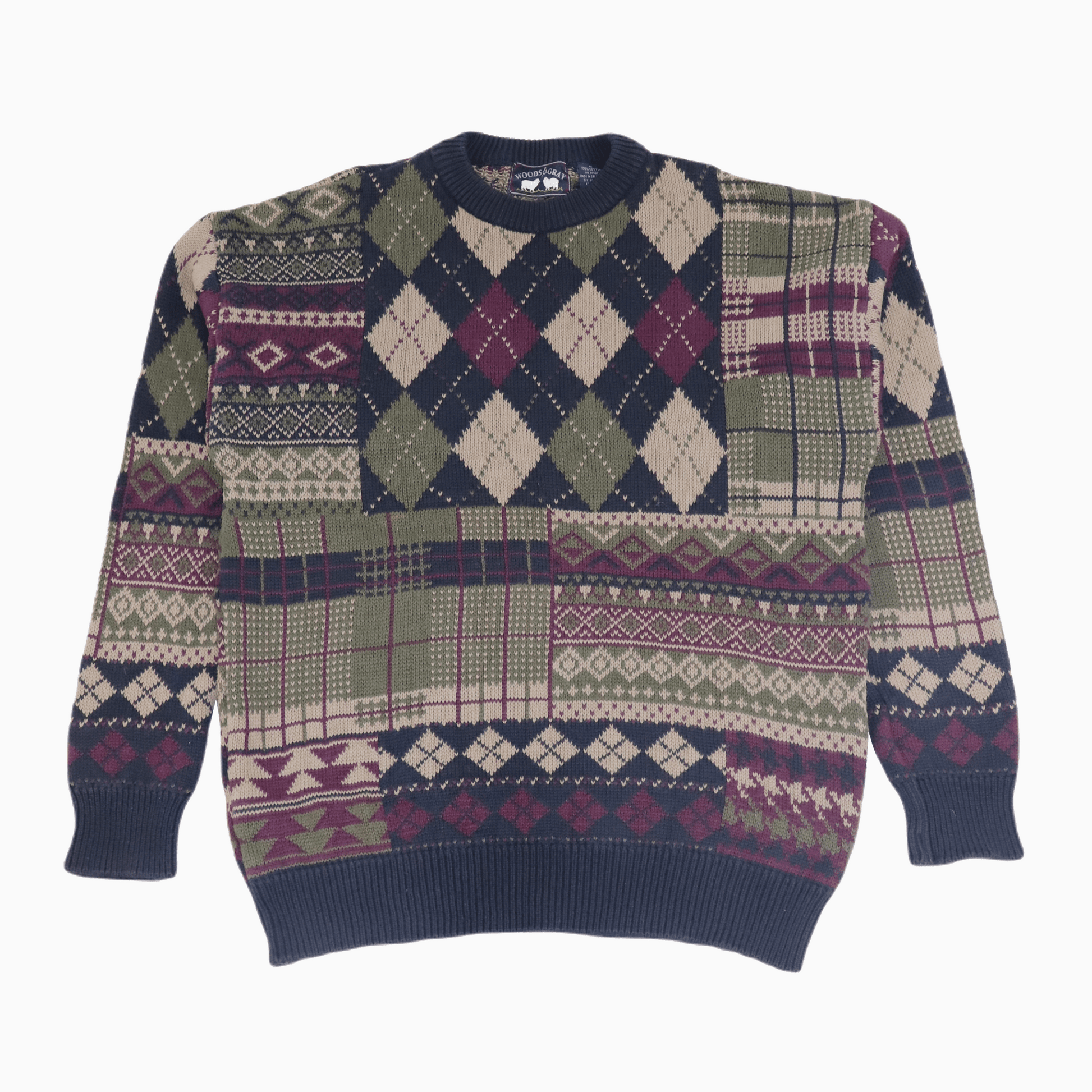 Vintage Woods & Gray Knitted Jumper - Alleycat Stardust