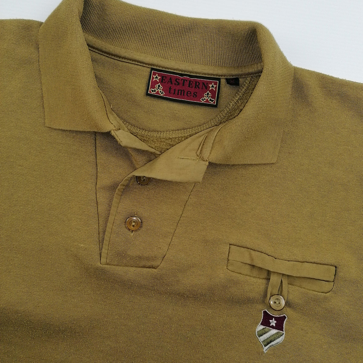 Vintage 90s Eastern Times Three Button Breast Pocket Sweater L – Detailansicht 1