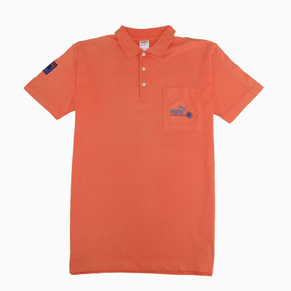 Vintage Puma Polo Shirt orange, Größe M, unisex fit  - gestickte Brusttasche 
